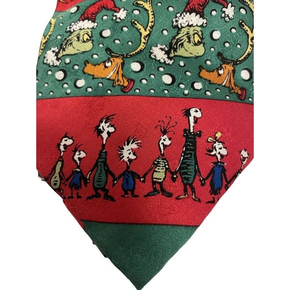 Dr Seuss Neck Tie How Grinch Stole Christmas Silk Holidays 1996 - Picture 2 of 5
